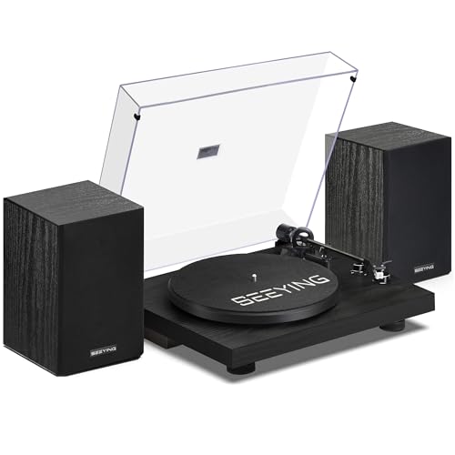 Vinyl Record Player with 36W Stereo Bookshelf Speakers SY101