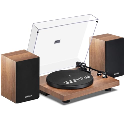 Vinyl Record Player with 36W Stereo Bookshelf Speakers SY101