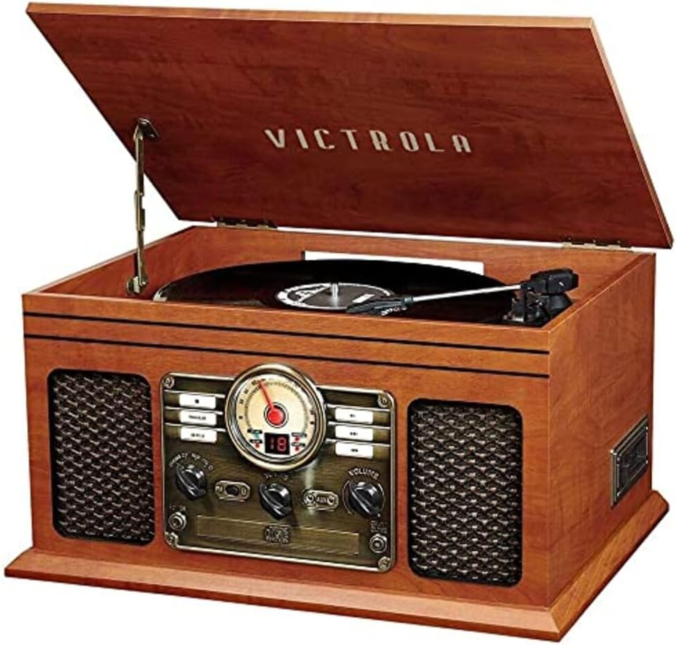 Victrola Quincy 6-in-1 Bluetooth Record Player VTA-200B-MAH