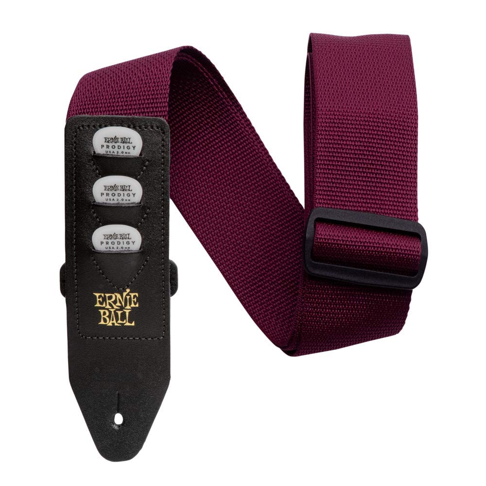 Ernie Ball Pickholder Polypro Guitar Strap, Black (P04039)