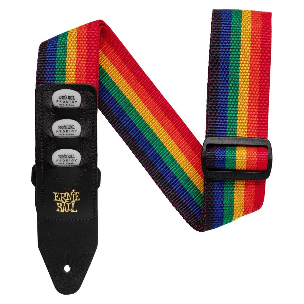 Ernie Ball Pickholder Polypro Guitar Strap, Black (P04039)