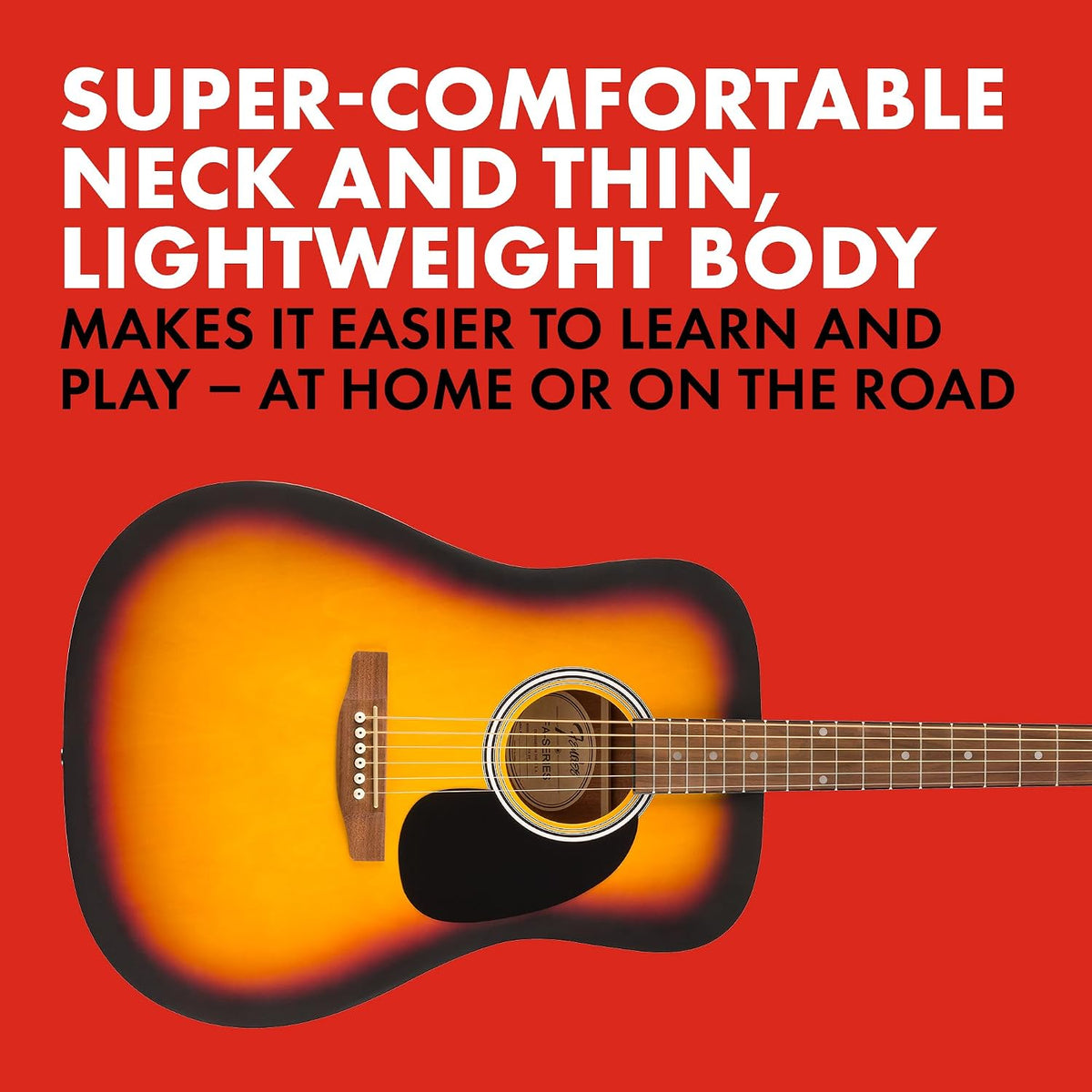 Fender FA-25 Dreadnought Acoustic Guitar, Beginner Guitar, 2-Color Sunburst