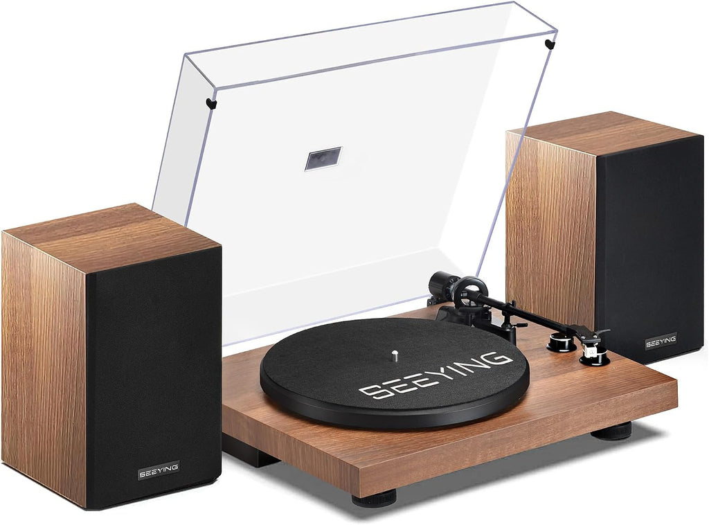 Vinyl Record Player with 36W Stereo Bookshelf Speakers SY101