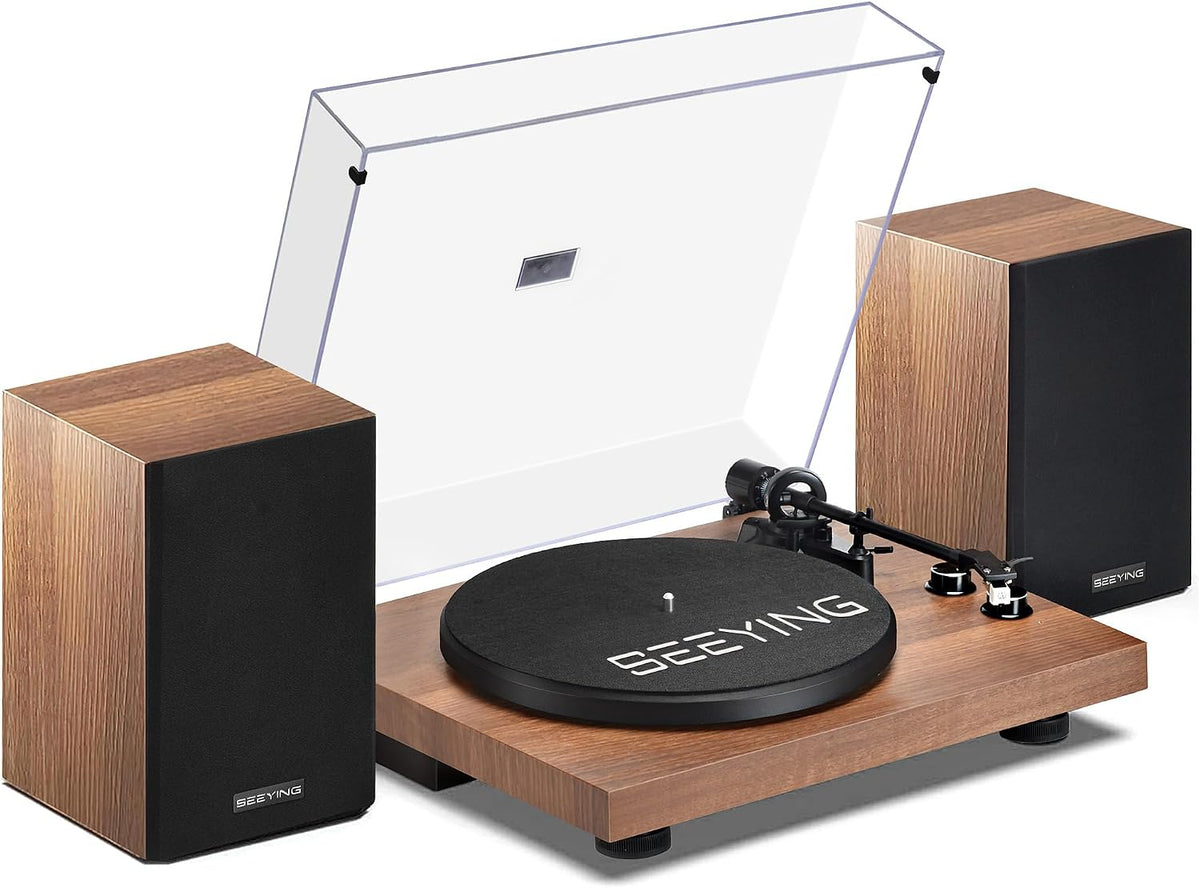 Vinyl Record Player with 36W Stereo Bookshelf Speakers SY101