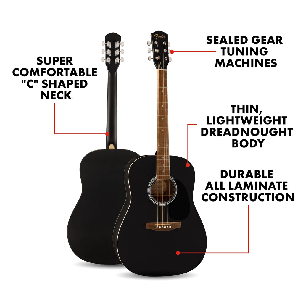 Fender FA-25 Dreadnought Acoustic Guitar, Beginner Guitar, 2-Color Sunburst