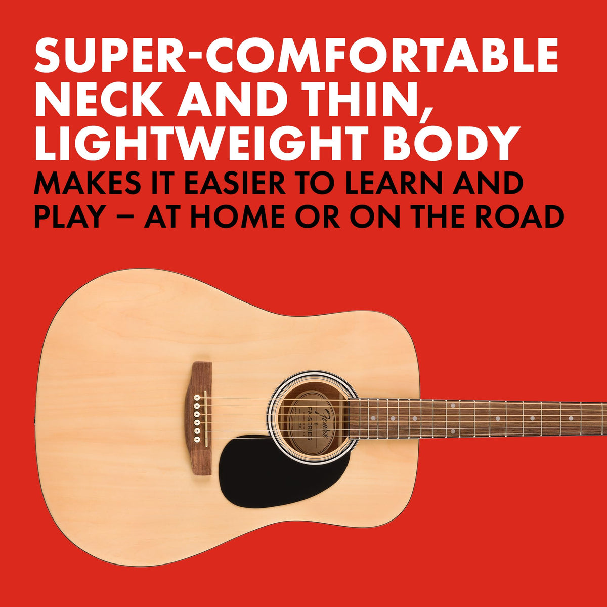 Fender FA-25 Dreadnought Acoustic Guitar, Beginner Guitar, 2-Color Sunburst