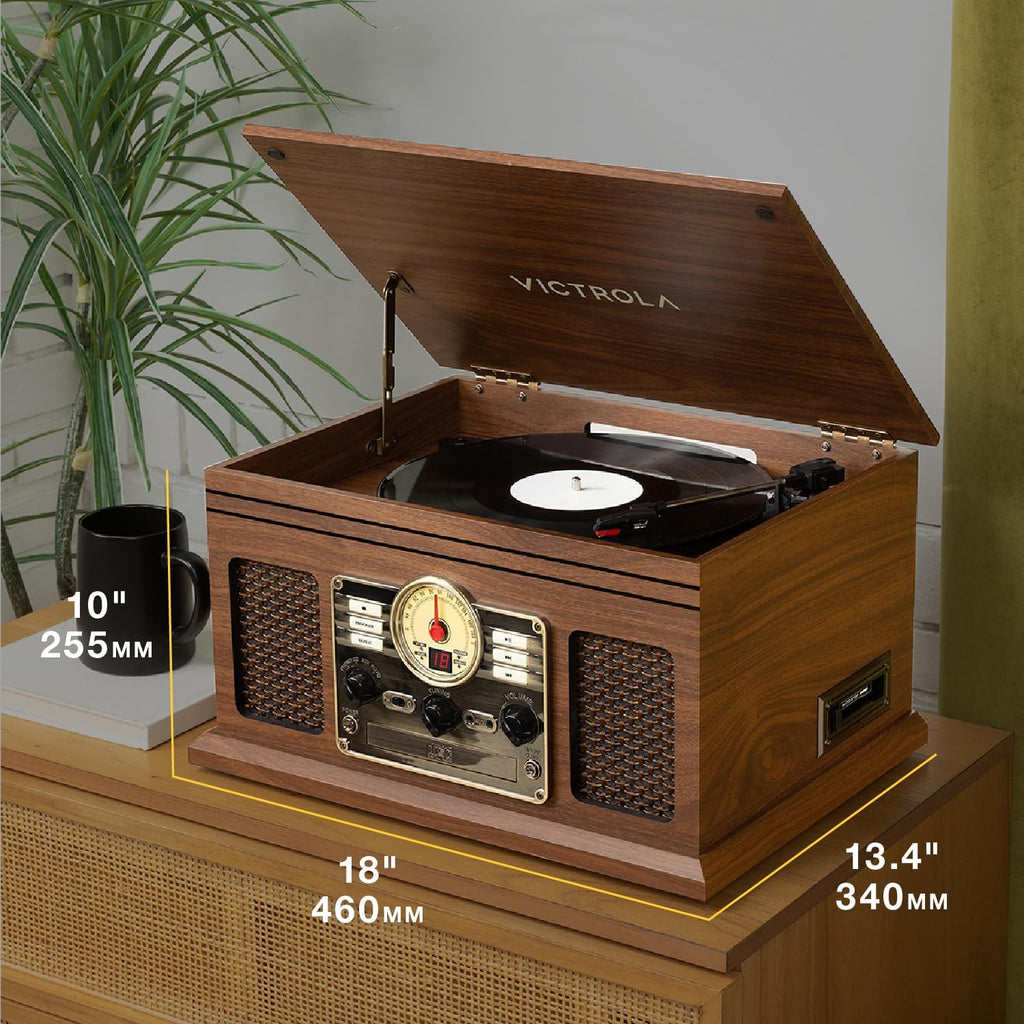 Victrola Quincy 6-in-1 Bluetooth Record Player VTA-200B-MAH