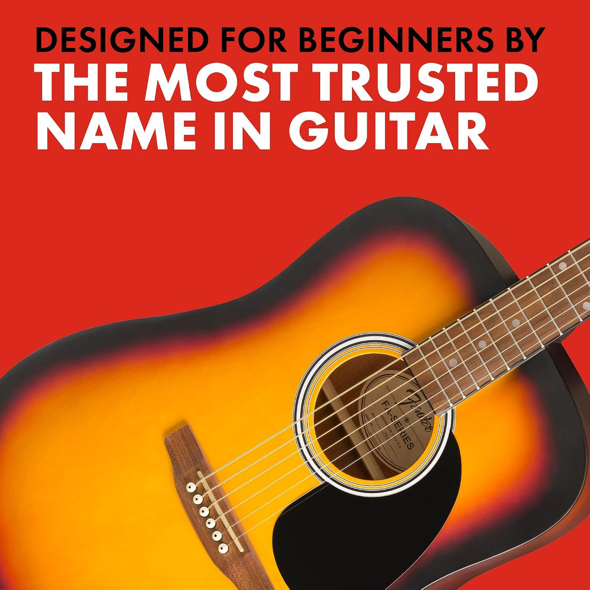 Fender FA-25 Dreadnought Acoustic Guitar, Beginner Guitar, 2-Color Sunburst