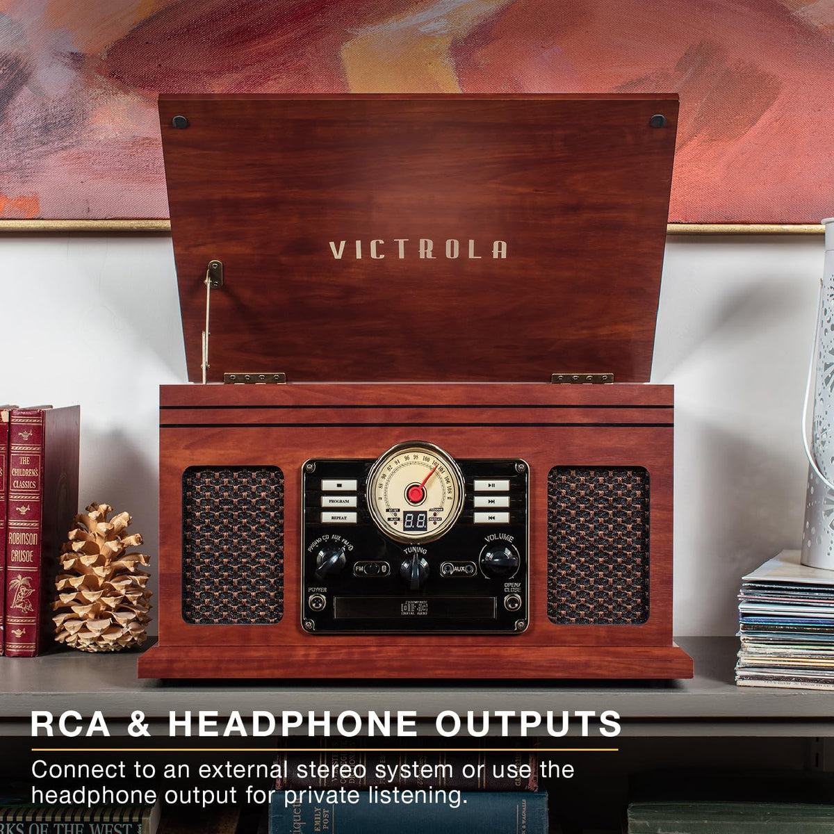 Victrola Quincy 6-in-1 Bluetooth Record Player VTA-200B-MAH