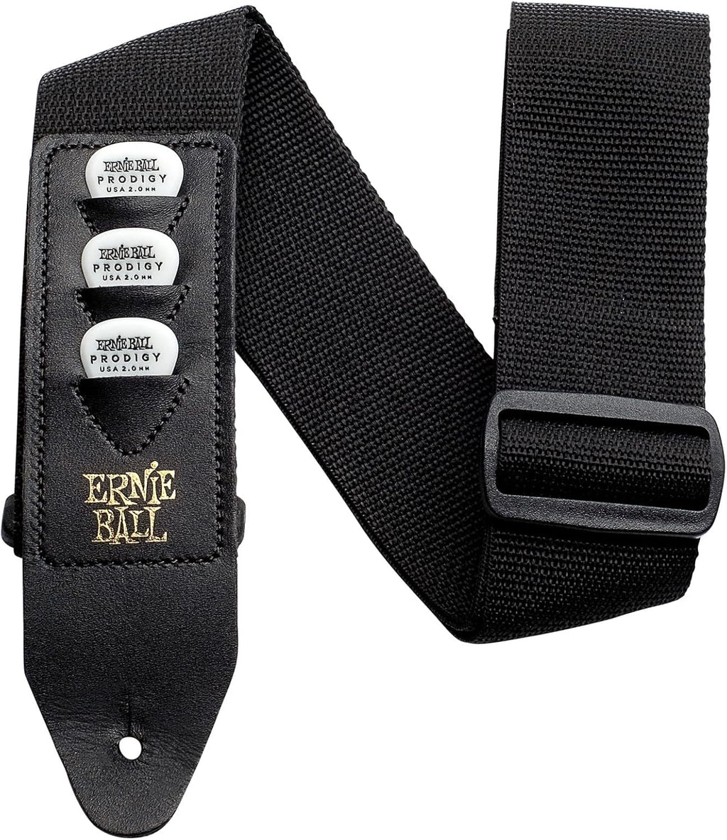 Ernie Ball Pickholder Polypro Guitar Strap, Black (P04039)