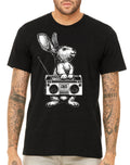 Rabbit With Vintage Boom Box Radio | Men's Music Animal Shirt