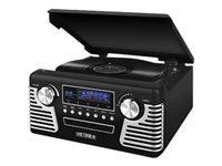 Victrola Retro Record Player with Bluetooth and 3-Speed Turntable, Black GONZALABES