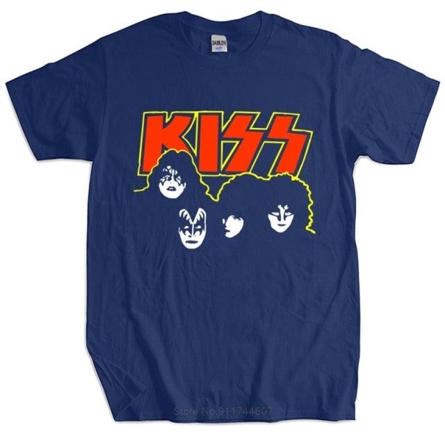 New Mens Kiss Vintage 1980 Rare Rock Concert tee 80's reprint cotton GONZALABES