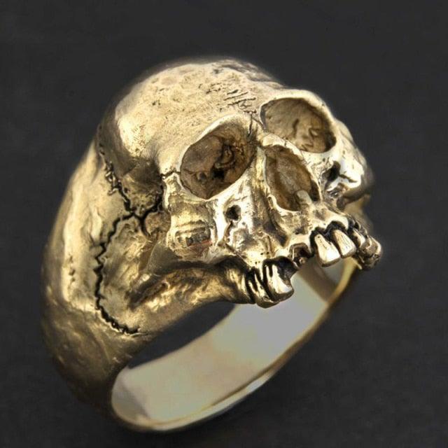 FDLK    New Vintage Zinc Alloy Skull Silver Color Ring Mens Skull Biker Rock Roll Gothic Punk Jewelry Ring GONZALABES